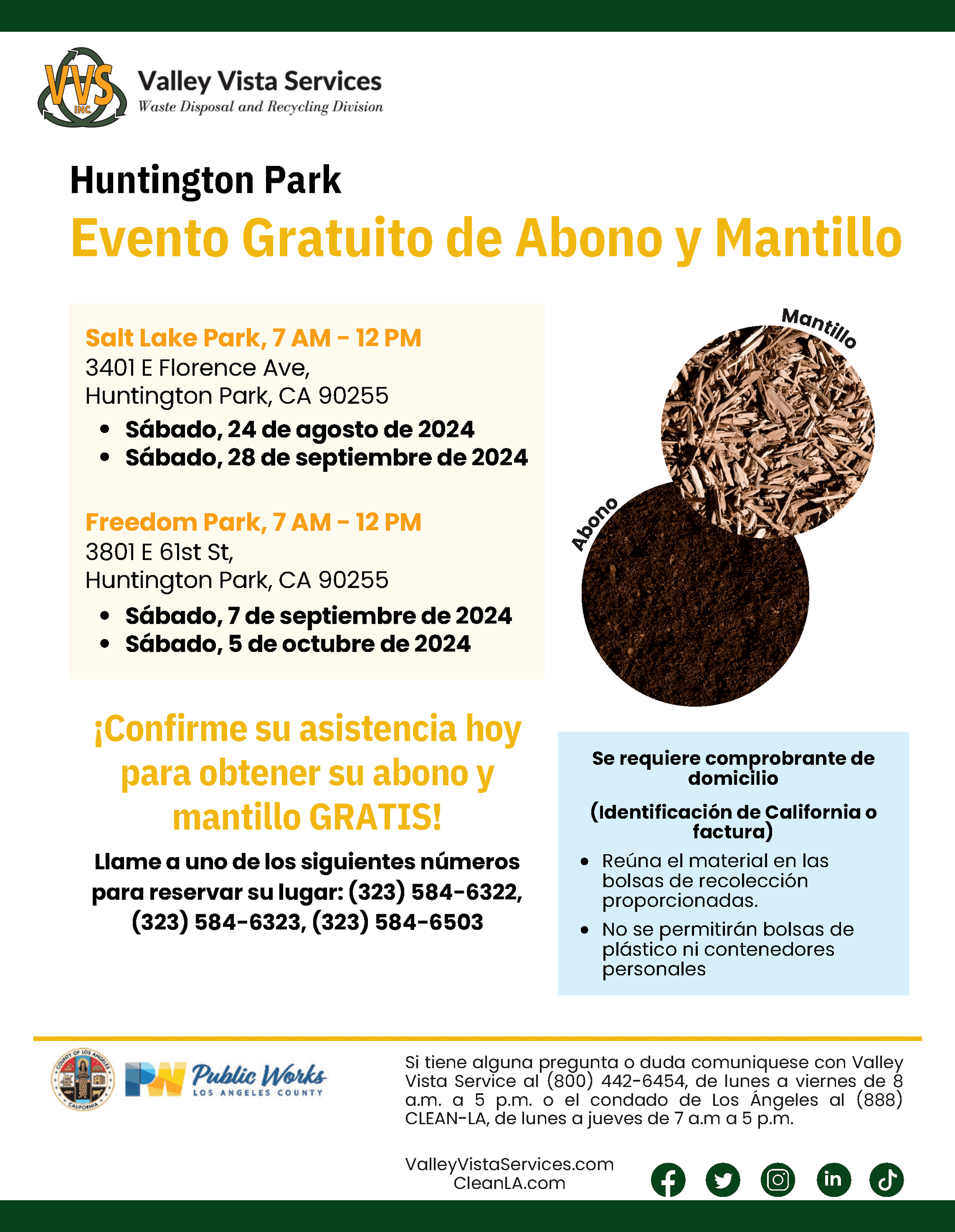 2024 HP Mulch  Compost Shredding Event Flyer espanol